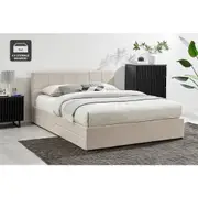 Theodore Storage Bed Frame with Drawers - Double Beige - Double