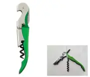 12x GREEN WAITERS CORKSCREW WINE BOTTLE OPENER DOUBLE HINGED STAINLESS STEEL