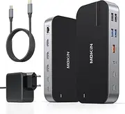 [MOKiN] Laptop Docking Station, 16 in 1 Docking Station USB C Dock Triple Monitor, USB C Docking Station with 3 HDMI, PD 100 W, USB 3.1/3.0/2.0, RJ 45 Ethernet, SD/TF, Audio for Dell/HP/Lenovo (EU Plug