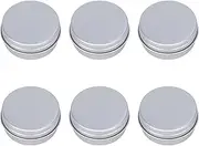 NICENEEDED 6 Pack 0.5 Oz Metal Round Aluminum Tin Jar Containers with Screw Lid, Mini Proof Refillable Bottle, Tin Cans for Cosmetic Candles Eye Shadow Tea