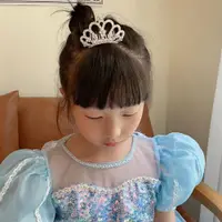在飛比找ETMall東森購物網優惠-韓式兒童公主生日水鉆插梳皇冠