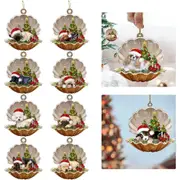 10Pcs Cute Dog Christmas Tree Ornament Car Pendant Window Wall Hanging Ornament