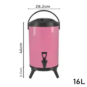 SOGA Insulated Stainless Steel Beverage Dispenser with Faucet 16L (Pink)