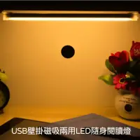 在飛比找momo購物網優惠-【EZlife】USB壁掛磁吸兩用LED隨身閱讀燈-暖光