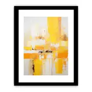 Abstract Yellow White Framed Art Framed print Art Poster