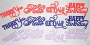 Get Well Thank you Word Die Cuts Hello Happy Birthday Purple Orange Light Purple