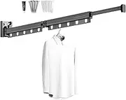 Wall Drying Rack, Wall Mounted Clothes Rack, Foldable Wall Mounted Clothes Drying Rack for Laundry, Indoor Folding Clothes Hanger Drying Rack