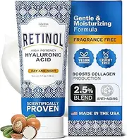 Retinol Cream Moisturiser for Face and Eyes, Use Day and Night - for Anti Ageing, Acne, Wrinkles - made with Natural and Organic Ingredients - 30ml