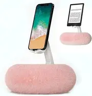 NKV Pillow Phone Holder, for Sofa, Bed and Desk -Phone Soft Pad Dock Compatible with Phone/Kindle, E-Reader, Pink