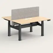 Recess Dual Sit-Stand Desk | Office Desk | Office Workstation | Standing Desk, Screen / Maple / Black