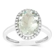 9ct White Gold 2.4 Carat Aquamarine 28Cubic Zirconia Ring, K