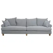 Laura 4 Seater Fabric Sofa, Stone Grey