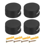 4pcs Glass Shelf Clamps Metal Adjustable Wall Mount Glass Shelf Clips, Black