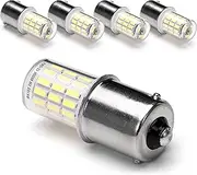 12 Volt BA15S Led Bulbs,1156 1141 6000k Daylight White,DC Bayonet Single Contact Base,AC10-24V DC10-30volt Low Voltage BA15S Bulb for Landscape RV Camper Interior Marine Boat Trailer Lights,5Pack