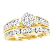 1 CT-Diamond FLOWER BRIDAL SET