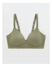 [Aerie] Sunnie Lurex Strap Wireless Lightly Lined Bra in Olive Fun
