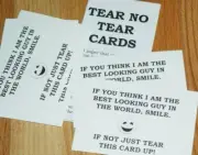 No Tear "BEST LOOKING GUY" Cards - (Set of 6) -- fun gag could lead to... TMGS