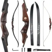 Archery 60" Takedown Recurve Bow Wooden Bow Riser for Hunting Target 30-60lbs