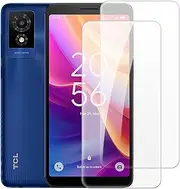 2 Pack Tempered Glass Screen Protector Set Compatible with TCL 501 4G T433D, HD Clear, Anti-Scratch, Bubble-Free, Easy Installation