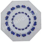 21'' white Marble table Top center corner lapis inlay elephant antique k2