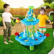 KIDBOT Waterfall Sand Pit Kids Sand Water Table Play Ground Play Set Activity Centry Outdoor Toys Pool Park Beach Kids Sensory Pretend Set