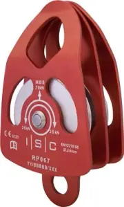 Large Double Pulley with Becket Aluminium 70kN Bushing//J1