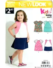 New Look A6503 Sewing Pattern Infant/Toddler/Child Tops Four Styles 1/2-1-2-3-4