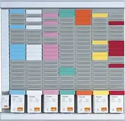 Nobo T-Card Office Planner Kit, Wall Mount, 7 Columns & 24 Slots, Size 2, Includes T-Cards in Assorted Colours & Index Column 2911080