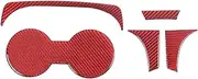 for Freelander 2 LR2 2007-12 Carbon Fiber Car Back Row Water Cup Holder Panel Cover Trim Sticker Car Accessories Trim Interior (Color : Red, Size : 1)