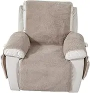 EBETA Recliner Chair Cover, Sofa Armrest Covers, Sherpa Cover for Relaxing Chair, Armchair Protector, Protective Cover, Non-Slip, Relaxing Chair Cover (Sand, 56 x 207 cm)