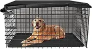 Dog Wire Crate Cover,Dog Cage Protective Cover Universal Fit for Wire Crate | Dog Enclosure Covers Made of 210D Silver Coated Oxford Fabric Can Withstand Bad Weather Dobooo