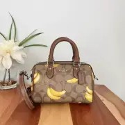 NWT Coach Mini Rowan Crossbody In Signature Canvas With Banana Print