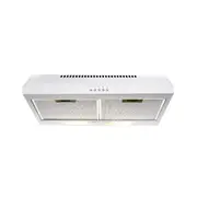Euromaid 60cm Fixed Rangehood 250m3/h LED Recirculating Stainless Steel White