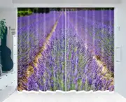 Neat Purple Lavender 3D Curtains Blockout Photo Printing Curtains Drape Fabric