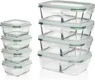 Nestable Divided Glass Meal Prep Containers 2 Compartment