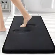 Smiry Memory Foam Bath Mat 24" x 16", Extra Soft Absorbent x Black