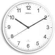 Maul Maul Print Wall Clock, Diameter 30 cm, Radio Controlled Clock with Automatic time Setting, Ideal for Living Room, Bedroom, Kitchen, Study and Office, Good Readability for Large Rooms, Silver