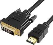 HD Video Interface to DVI Cable - 59 Inch High-Speed Bidirectional Cord | 1080P, Plug and Play Adapter Wire for Television, Monitor