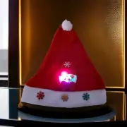LED Christmas Holiday Snowman Light-Up Felt Santa Hat Unisex One Size Fits All