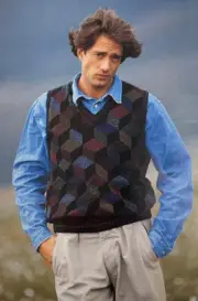 Kaffe Fassett Tumbling Blocks Vest Kit - Light Tweed, Silkstones, Grainy Silks