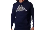 Mens Kappa Logo Tairiti Hooded Sweater 922 Pullover Hoodie Blue/Grey