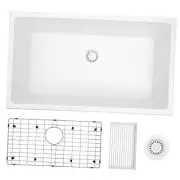 Undermount Kitchen Sink, 31 Inch Kitchen Sink, 31×18 Single 31''×18'' White