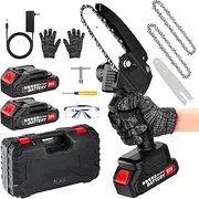Mini Chainsaw Cordless 6-inch Handheld Electric Chainsaw Portable 4000mah Battery Powered for Tree Trimming Gardening Wood Branches Cutting