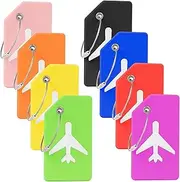 [IISEEUU] Silicone Luggage tag Travel Check-in tag Luggage tag Label with Name Card to Quickly find The Suitcase(Green 8 Pieces)