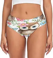 [RPLIFE] Cute Cartoon Owls Ladies' Briefs, Female Breathable Underwear, Comfort Underwear, Briefs for Women Xl, Cute Cartoon Owls, X-Large
