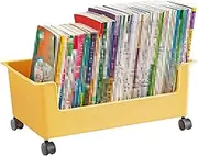 Rolling Storage Cart Book Storage Box Books Rolling File Organizer Box Book Container for Home Office(39.5x28.5x12cm)