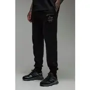 Mens Black Tall Man Active Body Building Club Regular Fit Jogger