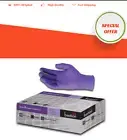 100pcs Bastion Nitrile Gloves Powder Free 6g Purple Micro Textured