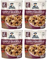Quaker, Simply Granola, Oats, Honey, Raisins & Almonds 34.5 oz, 2-CT x 4= 8 BAGS