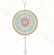 3D Diamond Painting Wind Chime Suncatcher Kits, Double Sided Crystal Hanging Ornaments for Home, Wall, Garden Decor (Mandala)